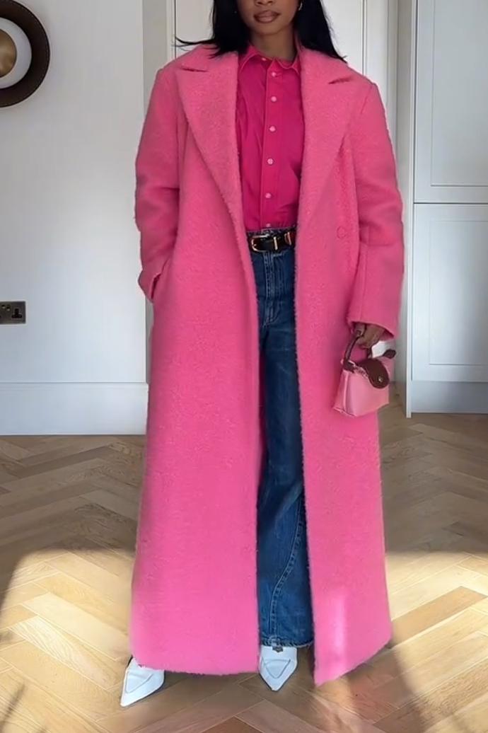 Pink Fuzzy Blend Coat