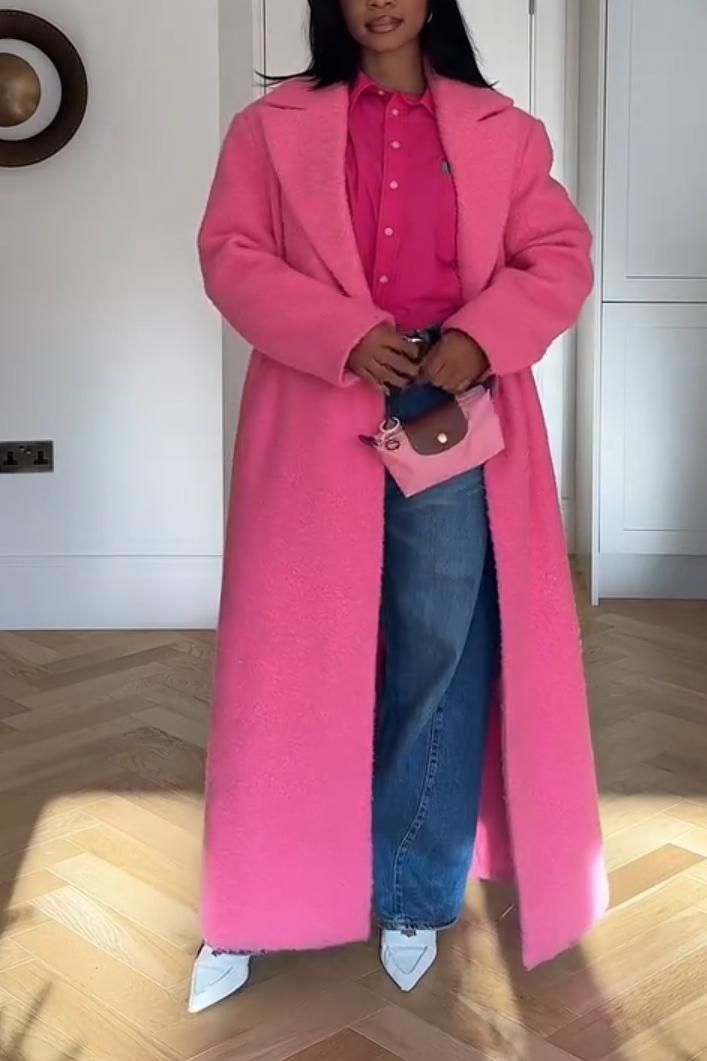 Pink Fuzzy Blend Coat