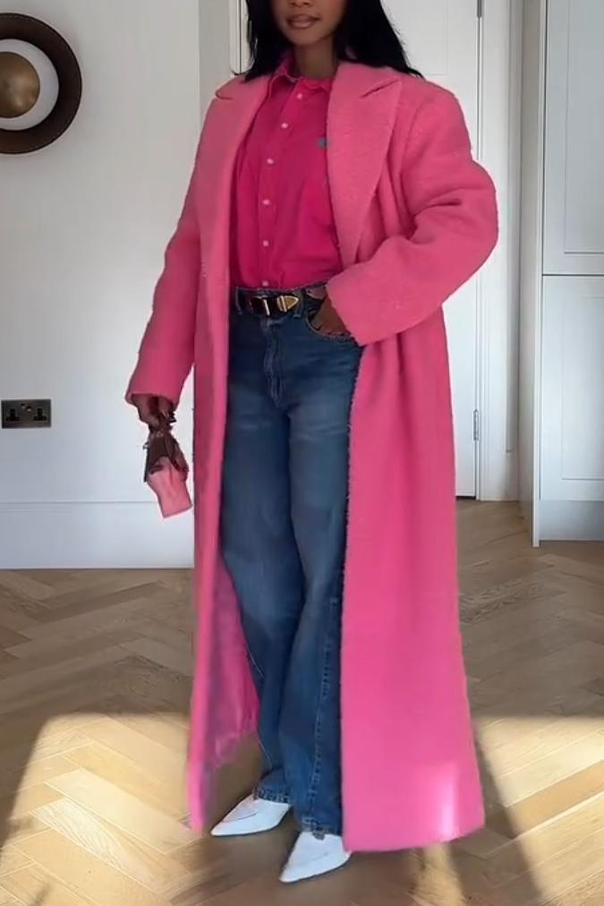 Pink Fuzzy Blend Coat