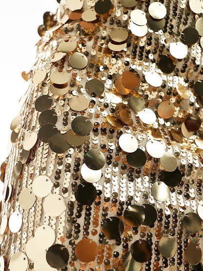 Mixed Pieces Disc Sequin Mini Skirt