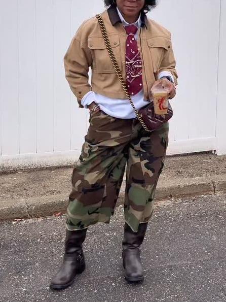 Camo Cargo Denim Shorts Baggy Jorts