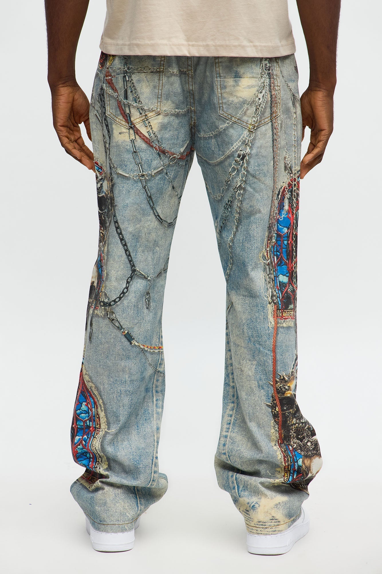 Baggy Holy War Chains Printed Jean