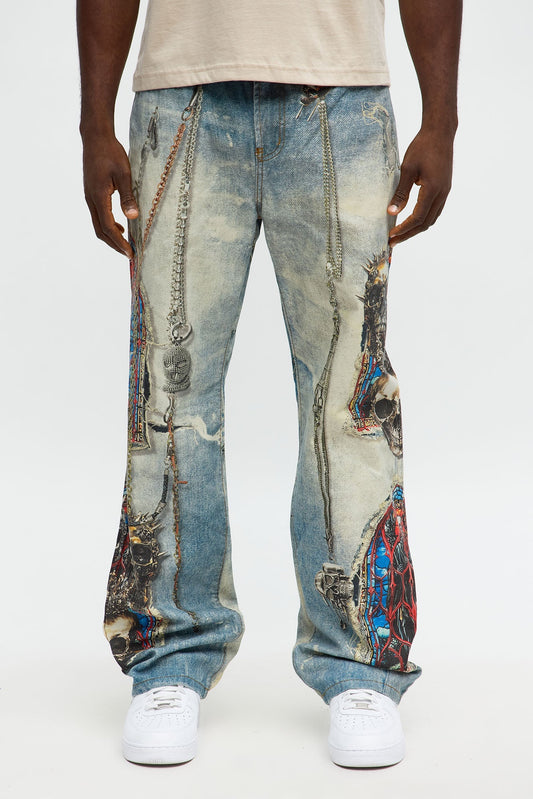 Baggy Holy War Chains Printed Jean