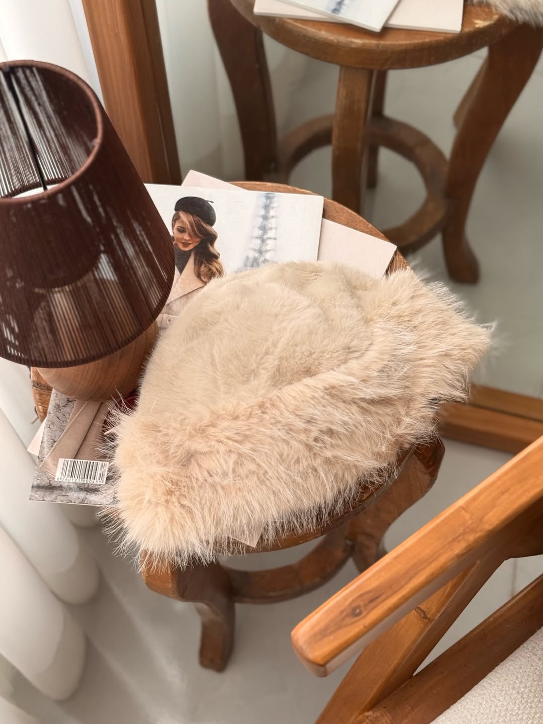 Multi-Tone Plush Faux Fur Bucket Hat