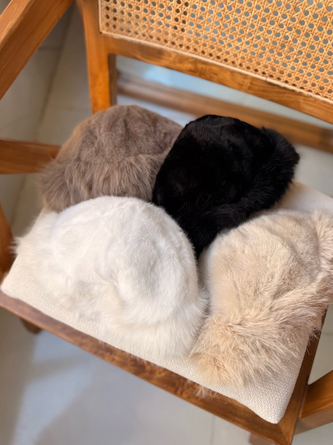 Multi-Tone Plush Faux Fur Bucket Hat