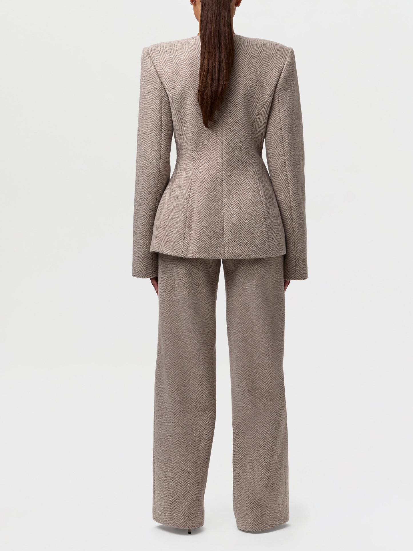 Chevron Suited Button Up Blazer