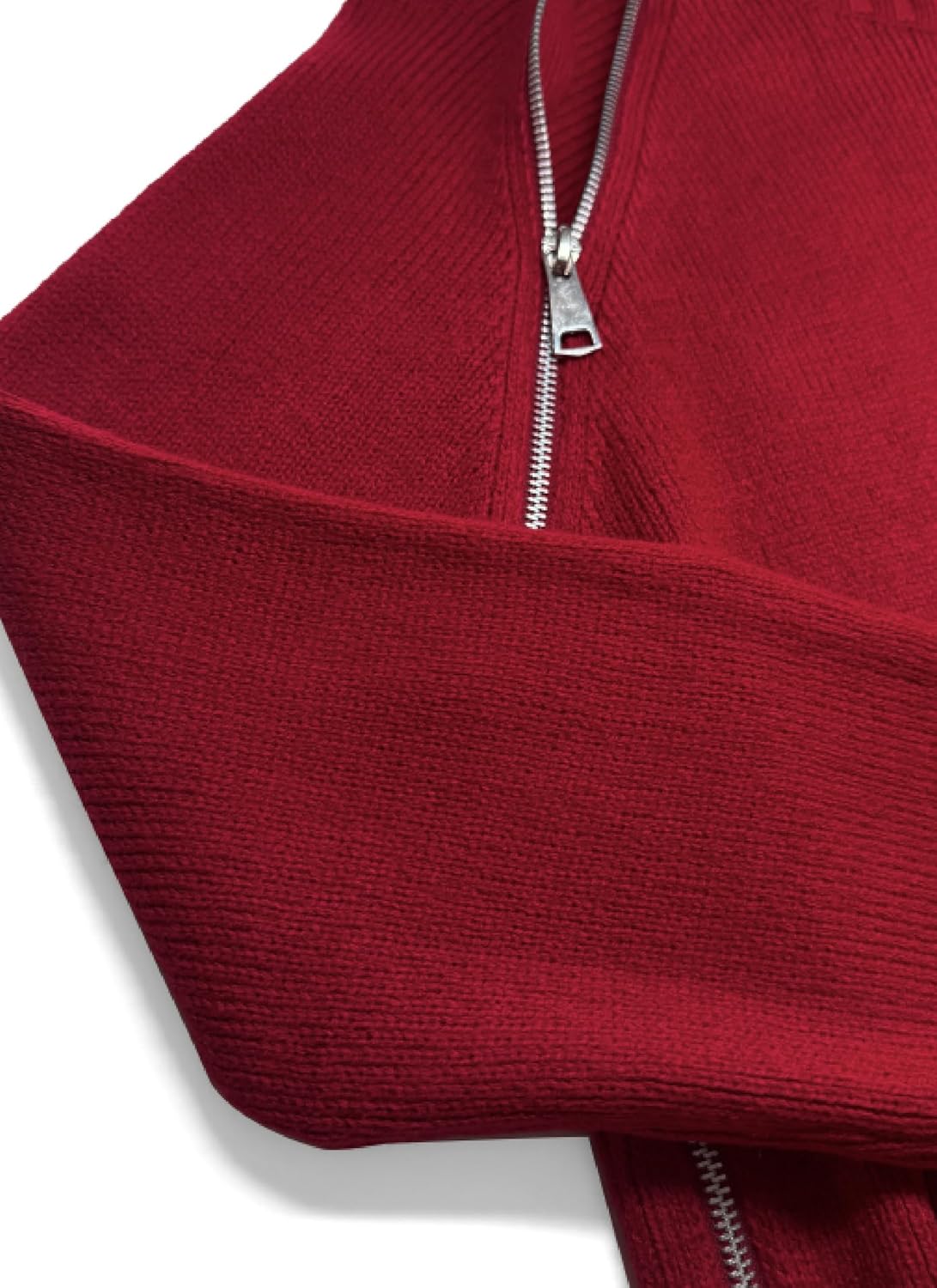 Women's Trendy Turtleneck Sweaters Side Slit Zip up Pullover