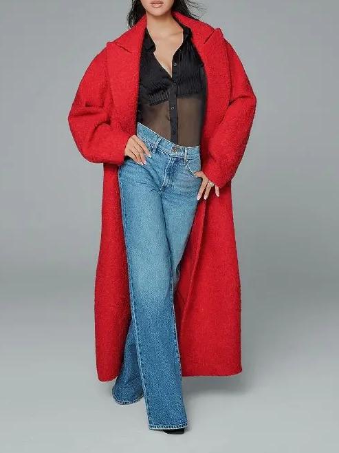 Boucle Single Button Maxi Coat