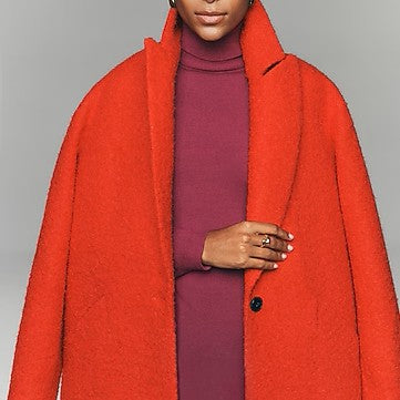 Boucle Single Button Maxi Coat