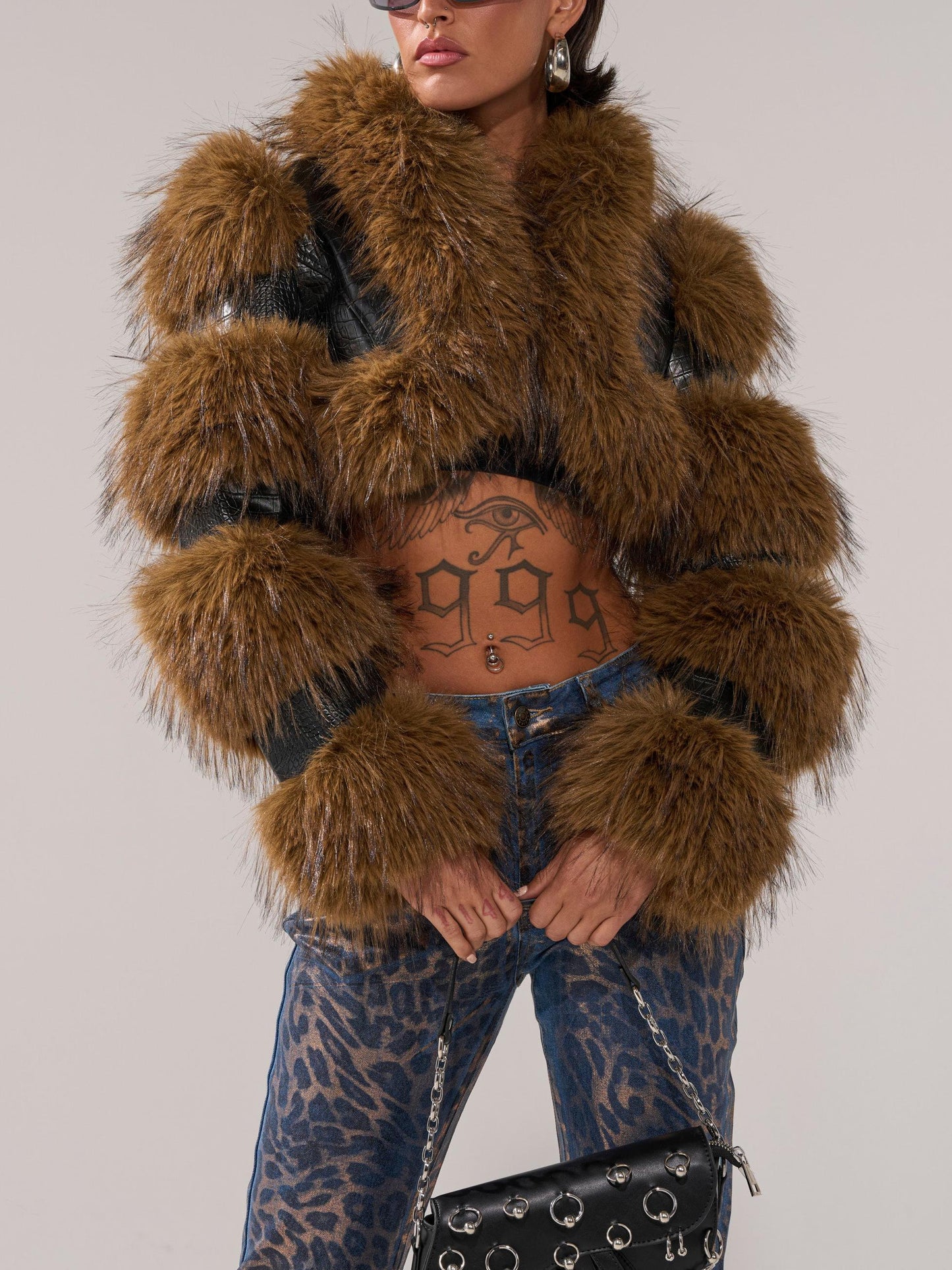 New Lovergirl Ultra Crop Fur Trim Moto