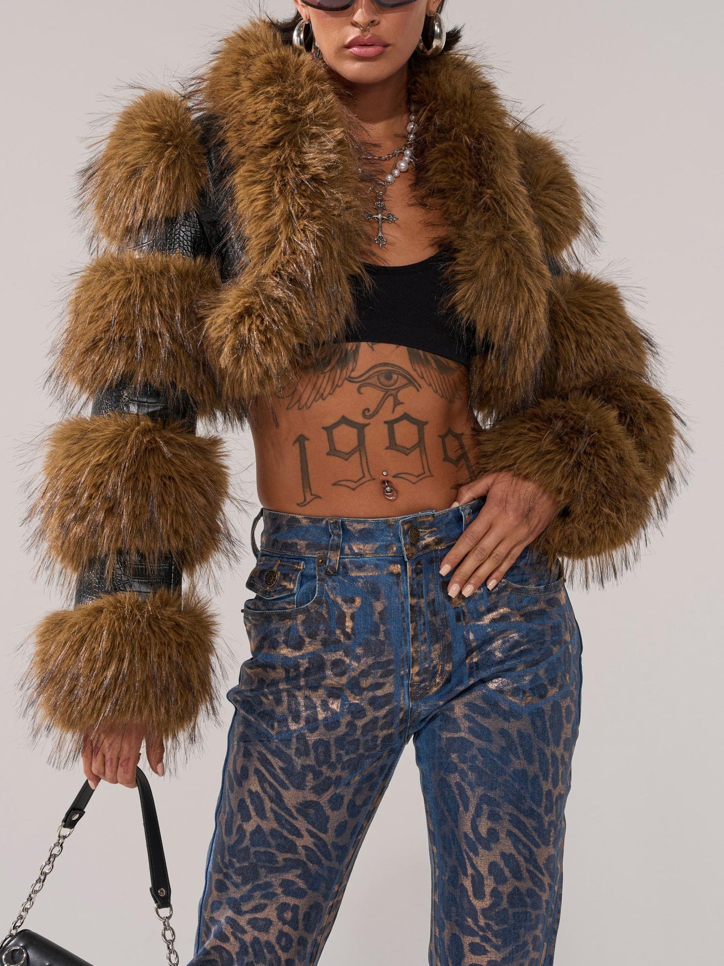 New Lovergirl Ultra Crop Fur Trim Moto