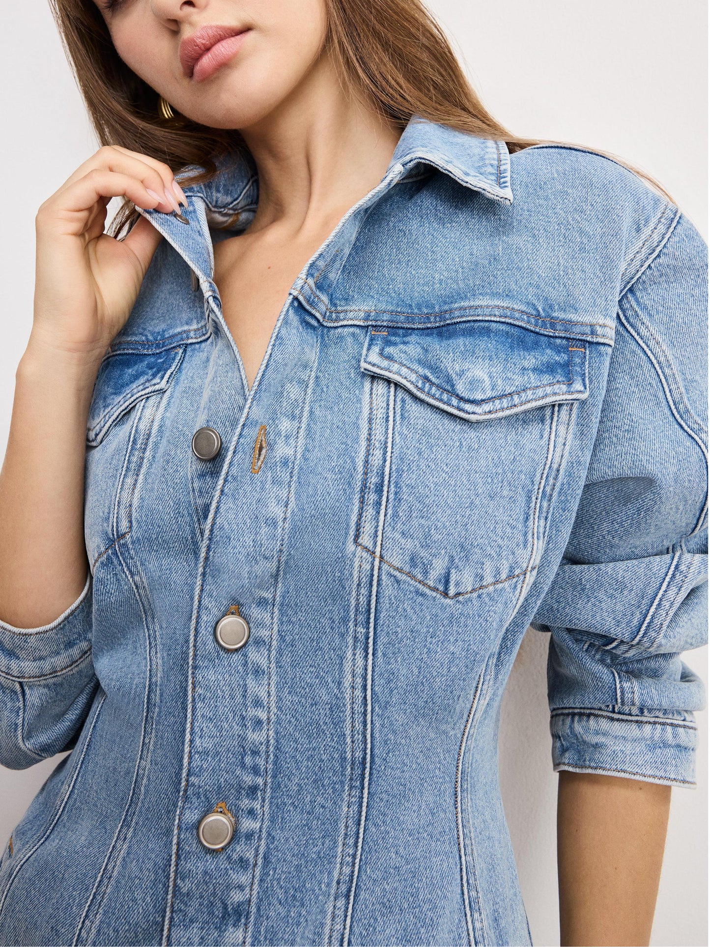 Barrel Long Sleeve Mini Dress