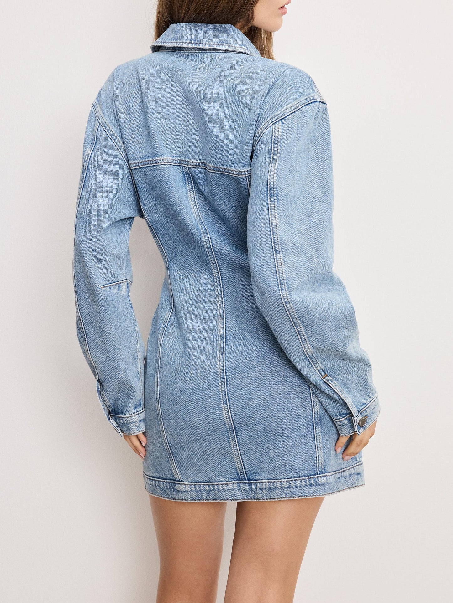 Barrel Long Sleeve Mini Dress