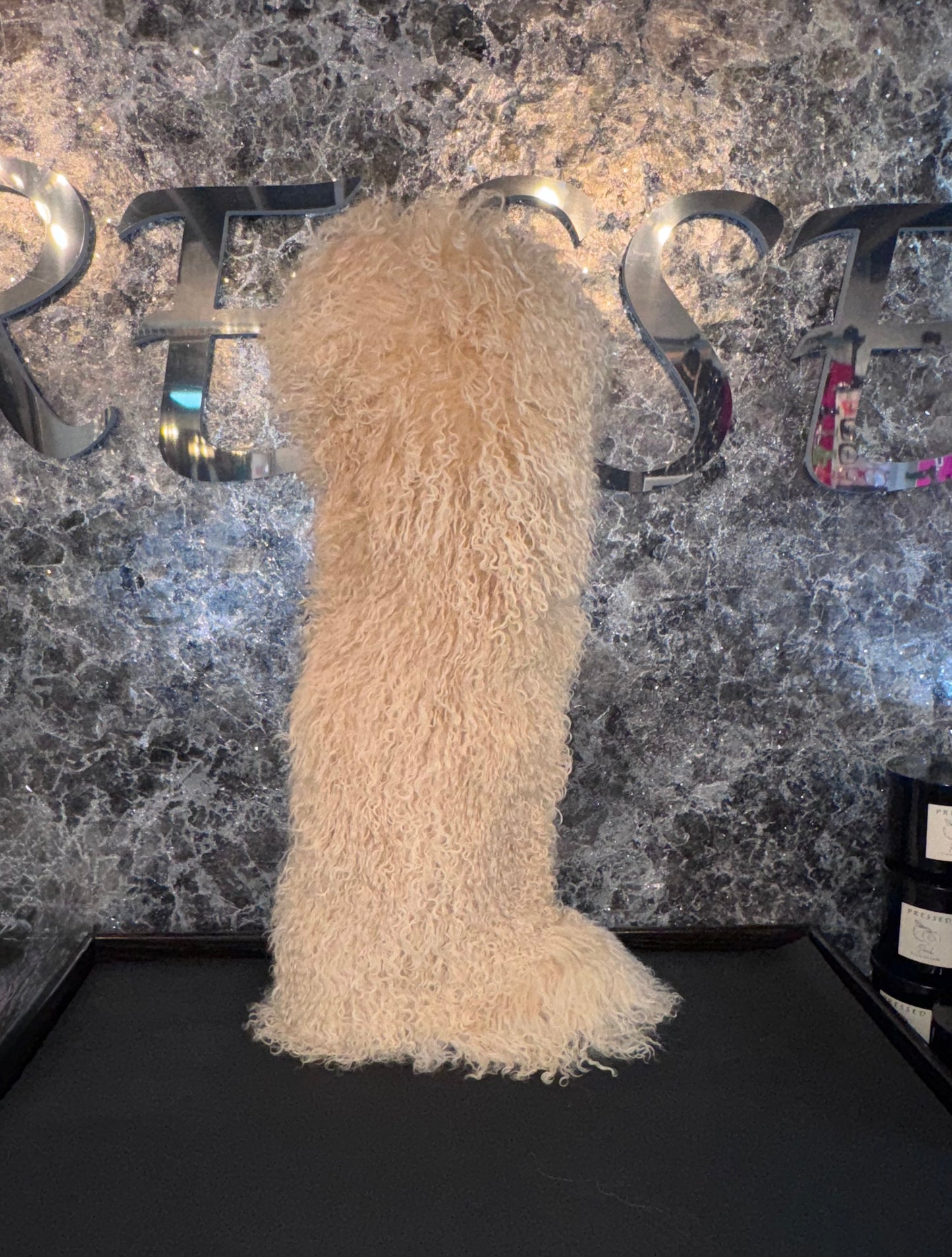 Mongolian Flat Thigh High Boots