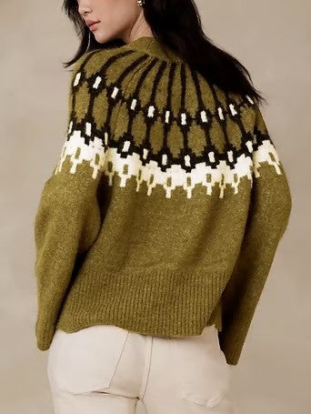 Beth Oversized Fair Isle Turtleneck Sweater