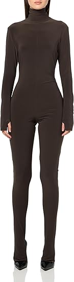 Womens Long Sleeve Slim Fit Turtle Catsuit W/Footie