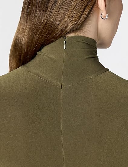 Womens Long Sleeve Slim Fit Turtle Catsuit W/Footie