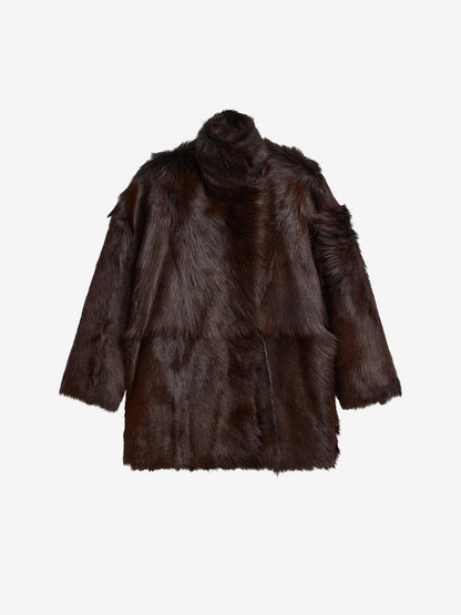 Nerola Funnel Neck Fur Coat