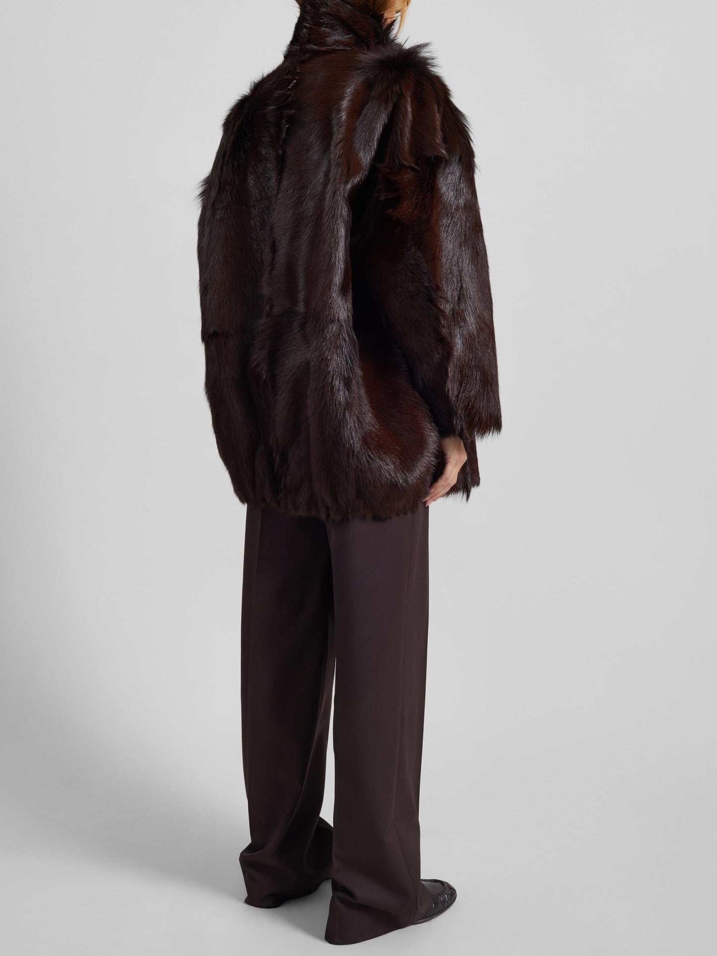 Nerola Funnel Neck Fur Coat