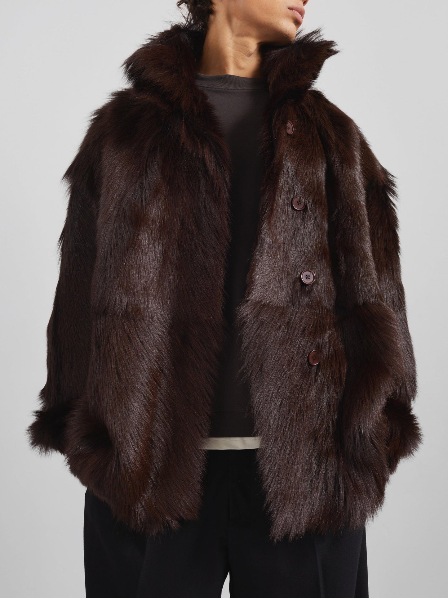 Nerola Funnel Neck Fur Coat