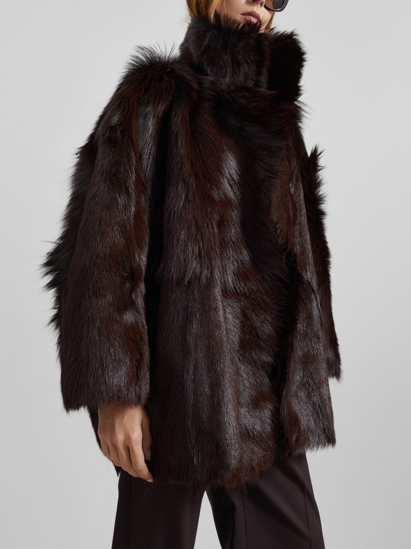 Nerola Funnel Neck Fur Coat