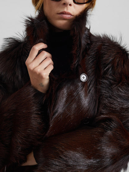 Nerola Funnel Neck Fur Coat