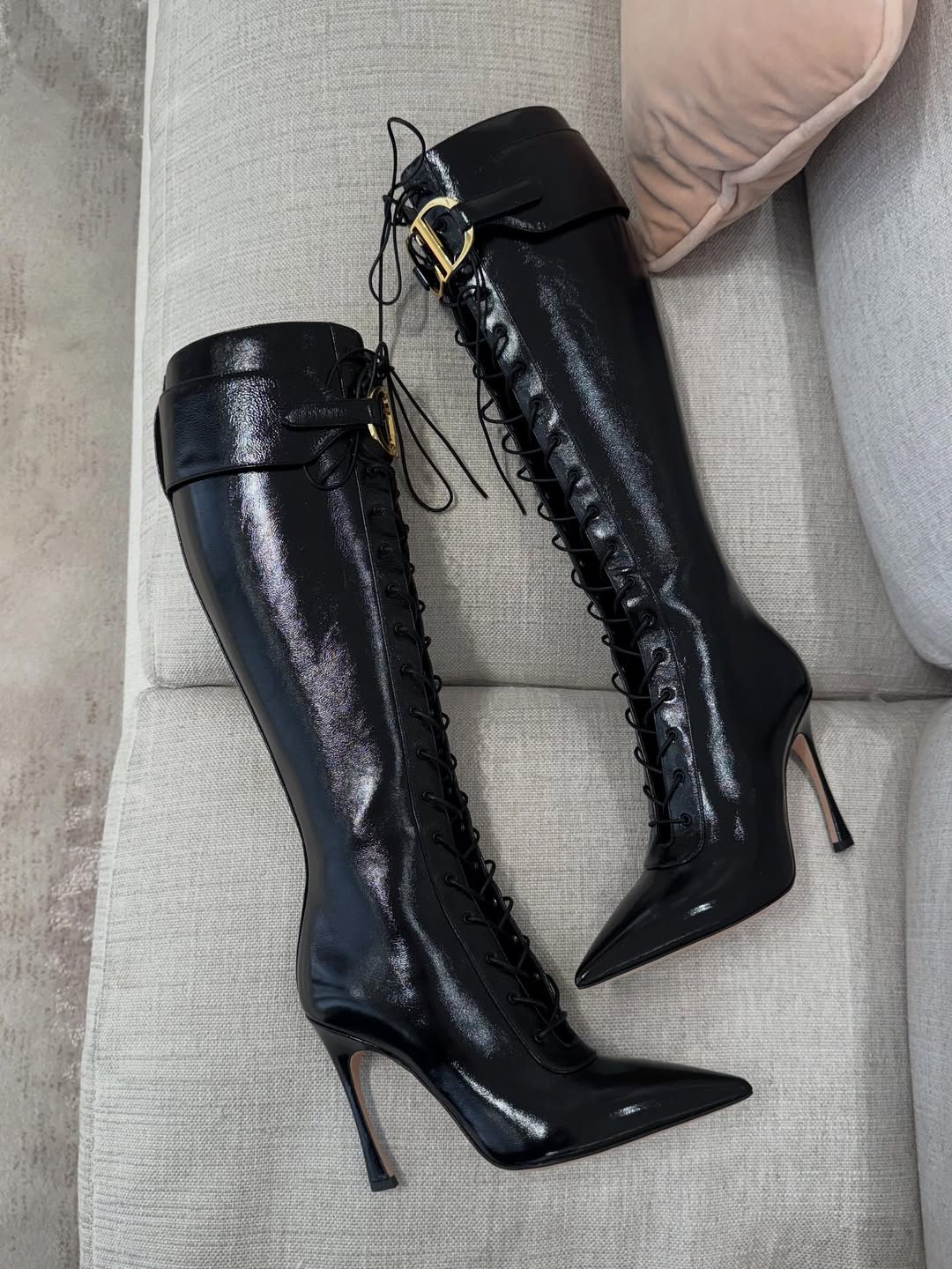 Vintage Pointed-Toe Stiletto Thigh Boots