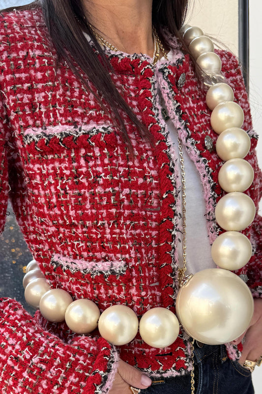 Oversized Pearl Necklace Crossbody Bag