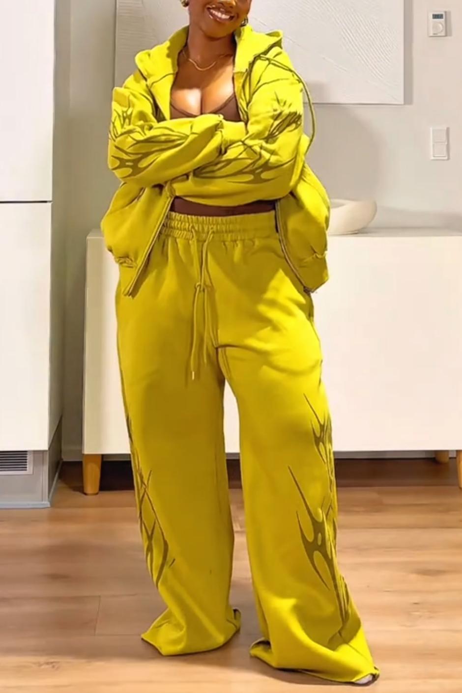 Fearless Heat Fleece Pant Set - Green