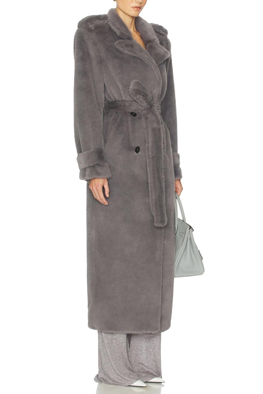 Faux Fur Long Trench