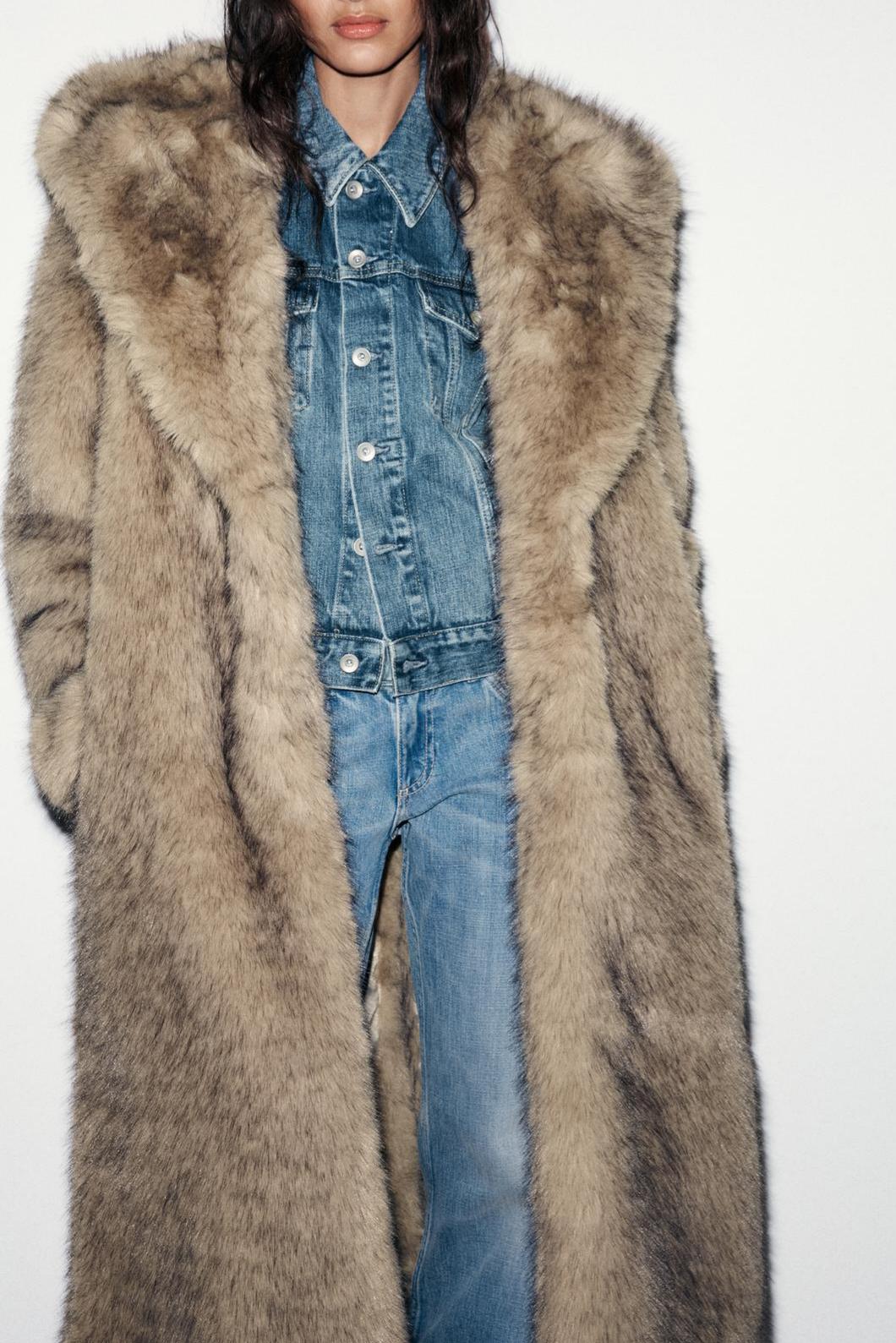 Hooded Faux Fur Coat
