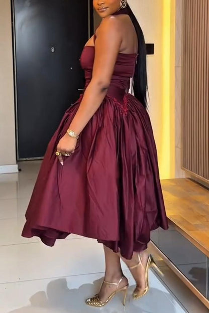 Halter Neck Tank Top & Ankle-Length Skirt Two-Piece Set