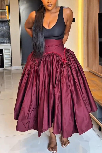 Halter Neck Tank Top & Ankle-Length Skirt Two-Piece Set