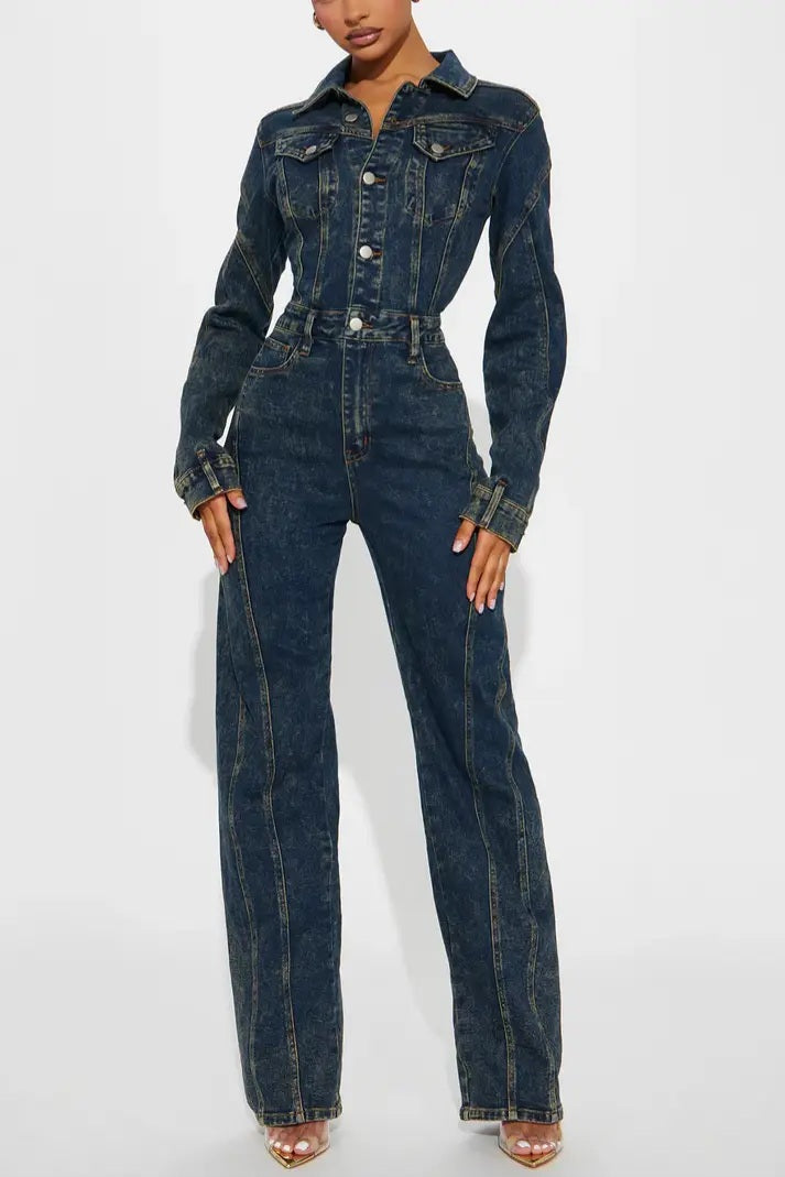 Downtown Vibe Denim Jumpsuit