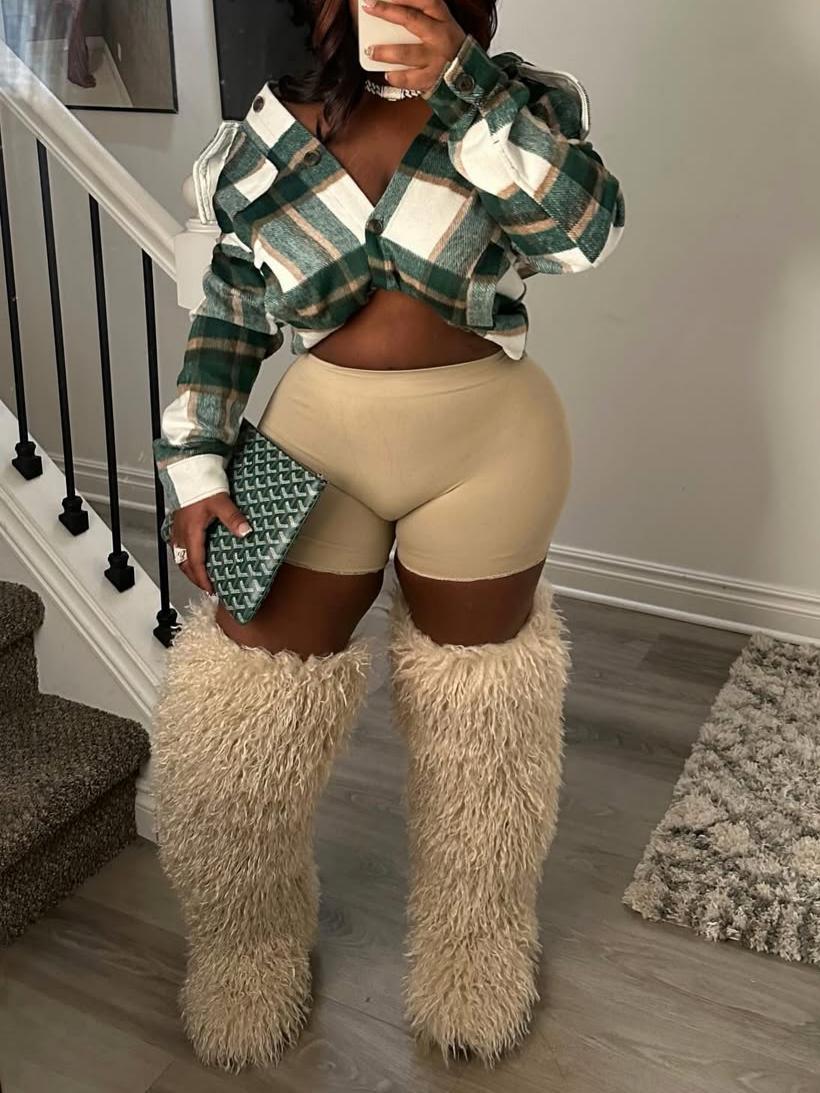 Green-White Check Flannel Shirt