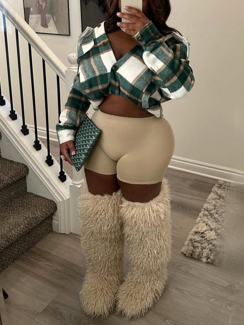 Green-White Check Flannel Shirt