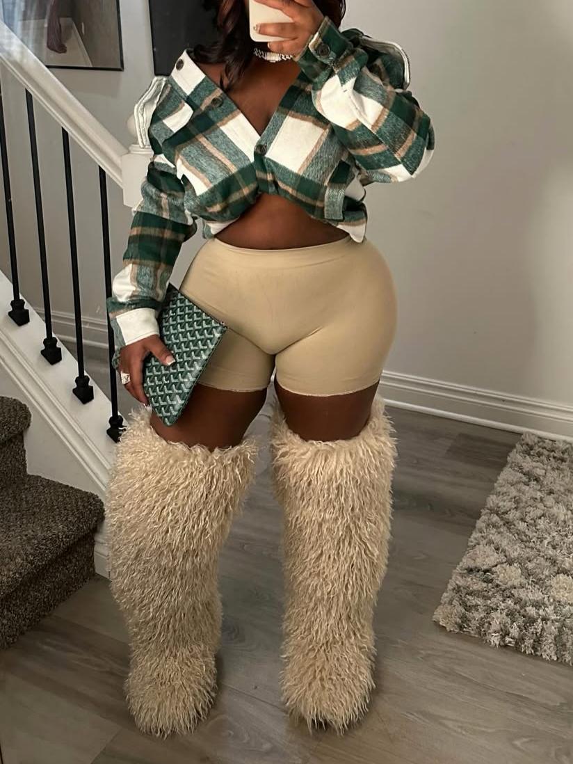 Green-White Check Flannel Shirt