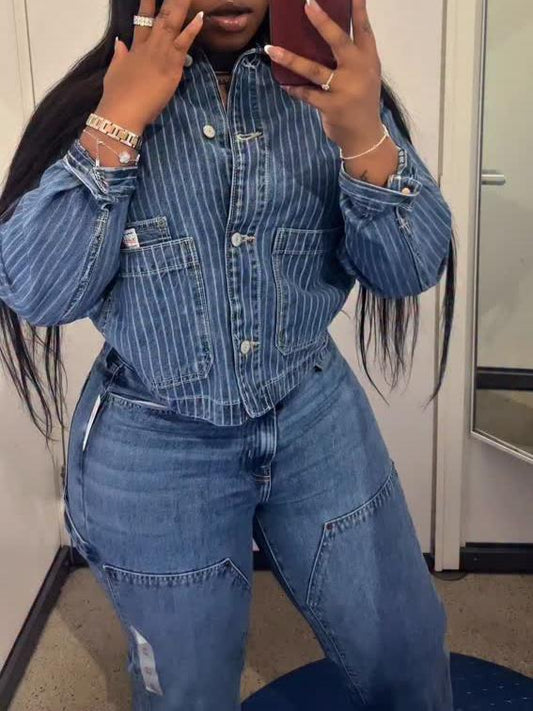 Cropped Jean Chore Jacket