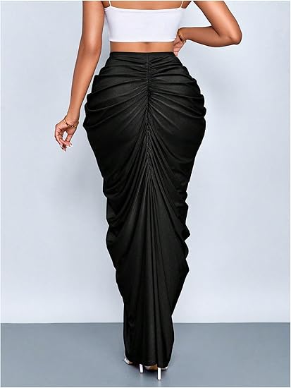 Ruched Bodycon Maxi Skirt