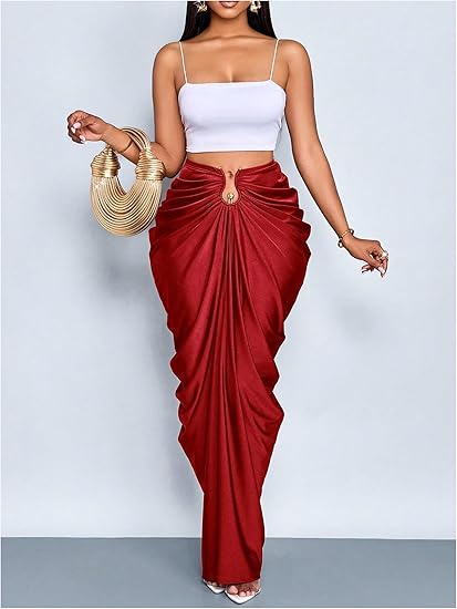 Ruched Bodycon Maxi Skirt