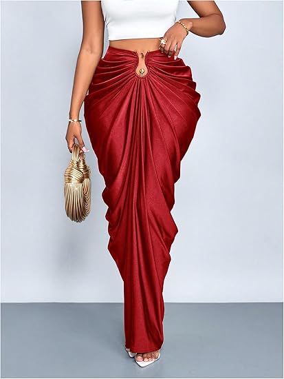 Ruched Bodycon Maxi Skirt