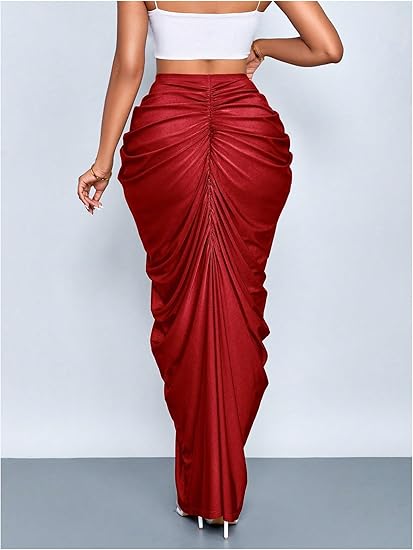 Ruched Bodycon Maxi Skirt