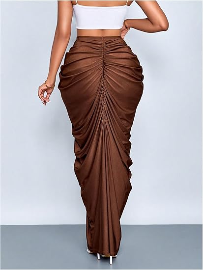 Ruched Bodycon Maxi Skirt