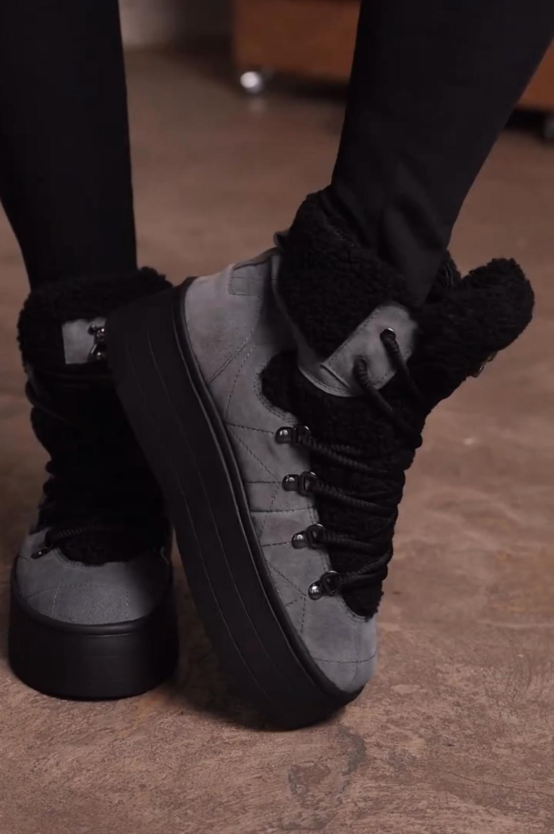 Fleece-Lined Platform Boots