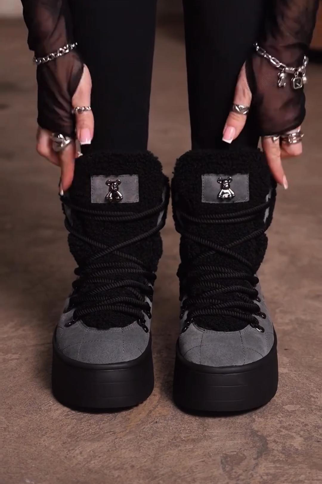 Fleece-Lined Platform Boots