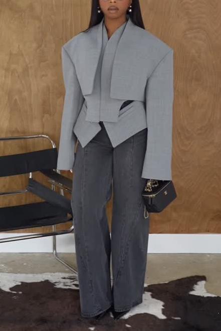 Mode Cut-out Woven Jacket