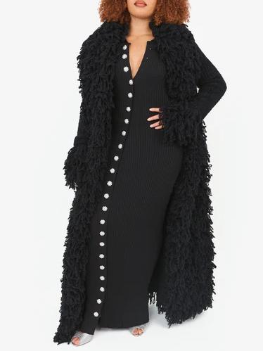 Fumi Fringe Knit Coat
