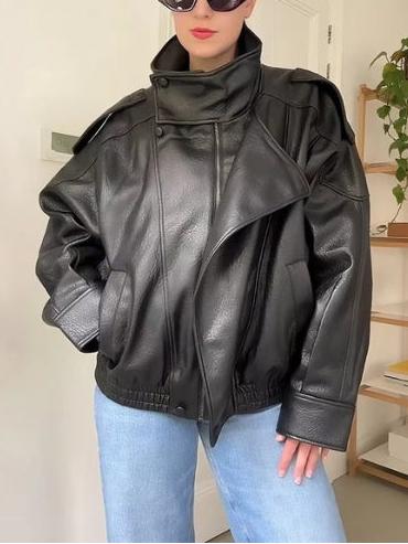 The Lucille Asymmetrical Leather Jacket