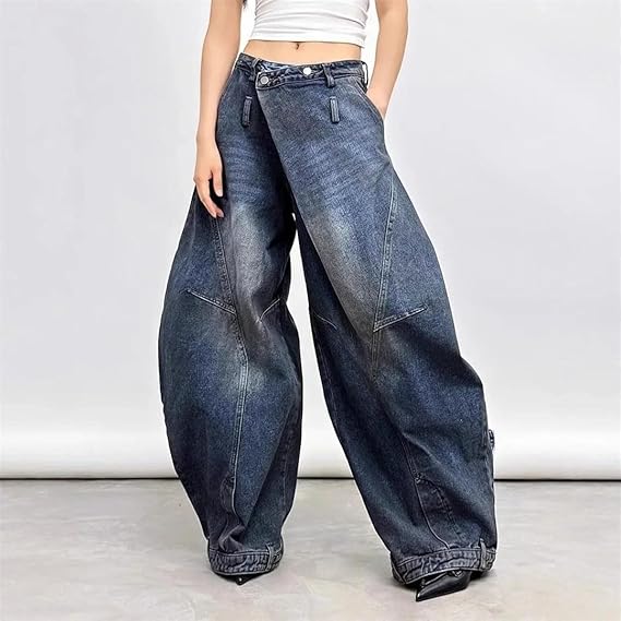 Women’S Low Rise Loose Fit Floor Wide Leg Jeans