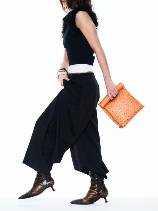 Clementine Paper Bag–Inspired Roll-Top Crossbody Bag